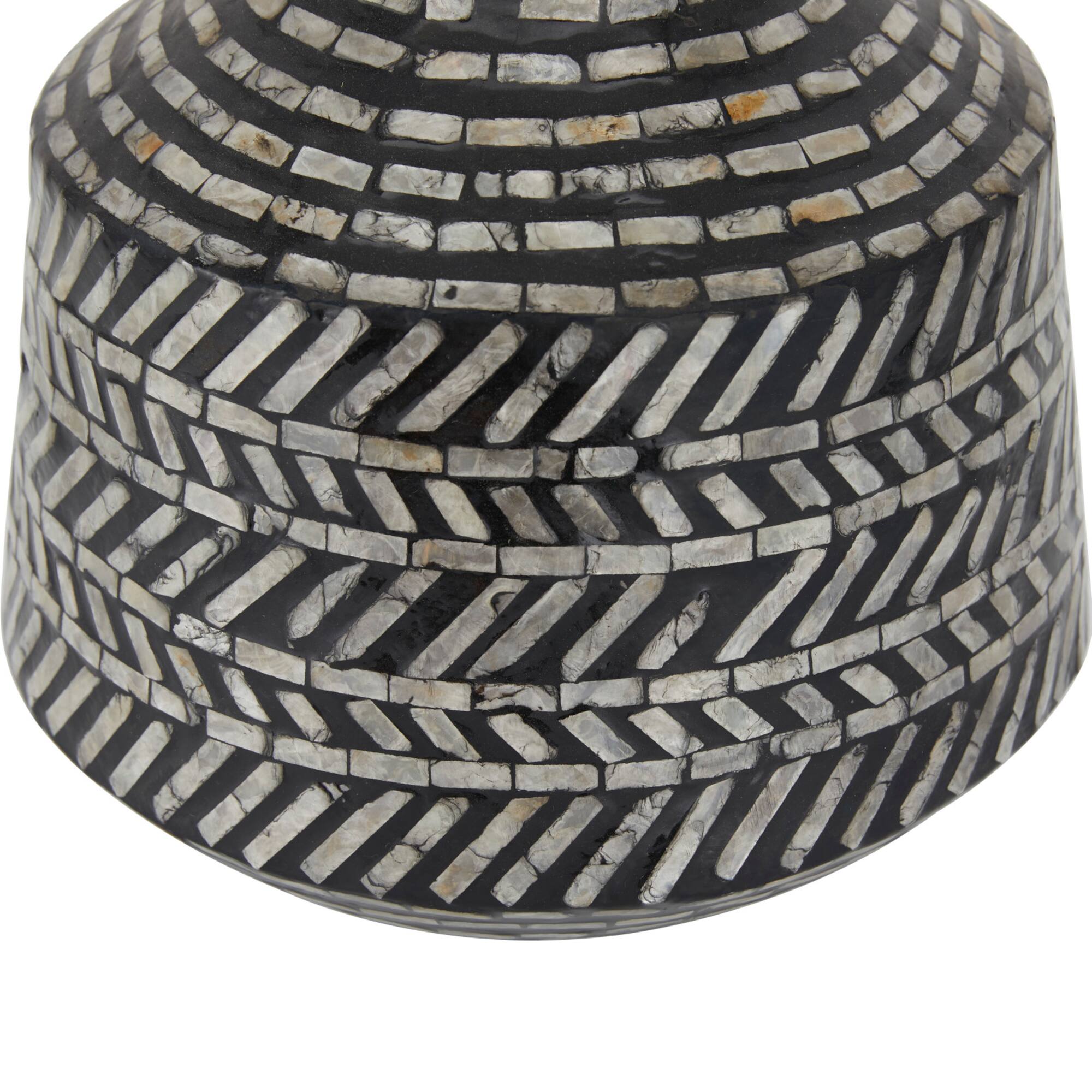 16" Black Shell Contemporary Vase